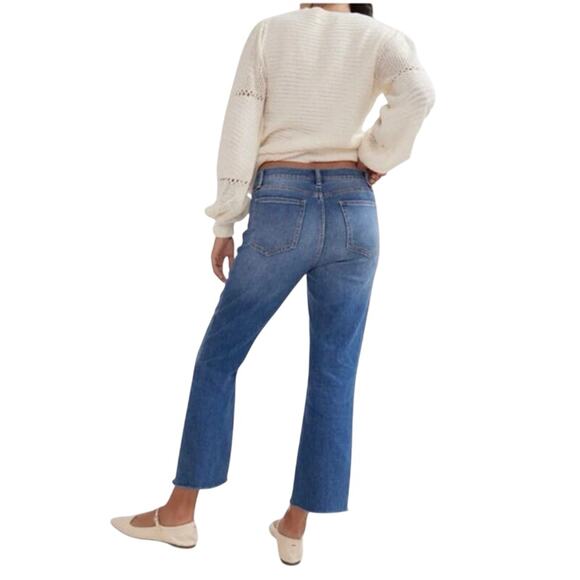 HATCH Collection The Crop Maternity Jeans Raw Hem Indigo Wash Women's Size 29 - Picture 2 of 12